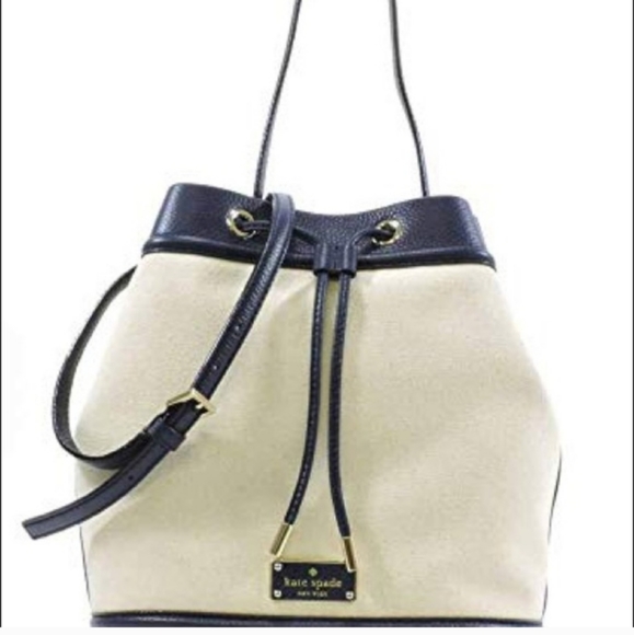 KATE SPADE Oliver Street Canvas Jacey Drawstring Bucket Crossbody Shoulder Bag - Picture 12 of 12
